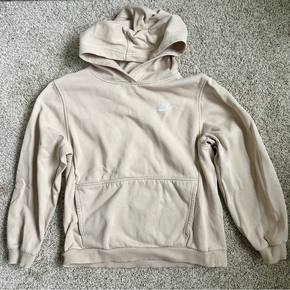 Nike Girls Tan Hoodie Sweatshirt Size L